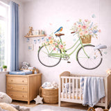 Product presentation view of Floral Bicycle Wall Decal.