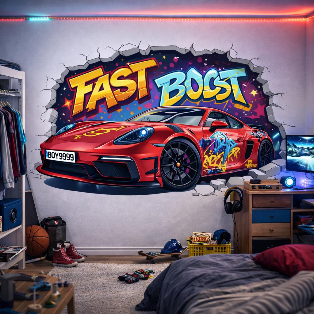 Additional product detail of 3D Race Car Wall Decal.