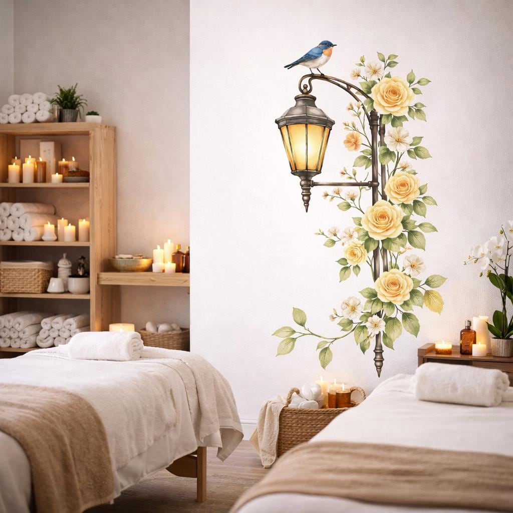 Alternate product presentation of Floral Street Lamp Decal.