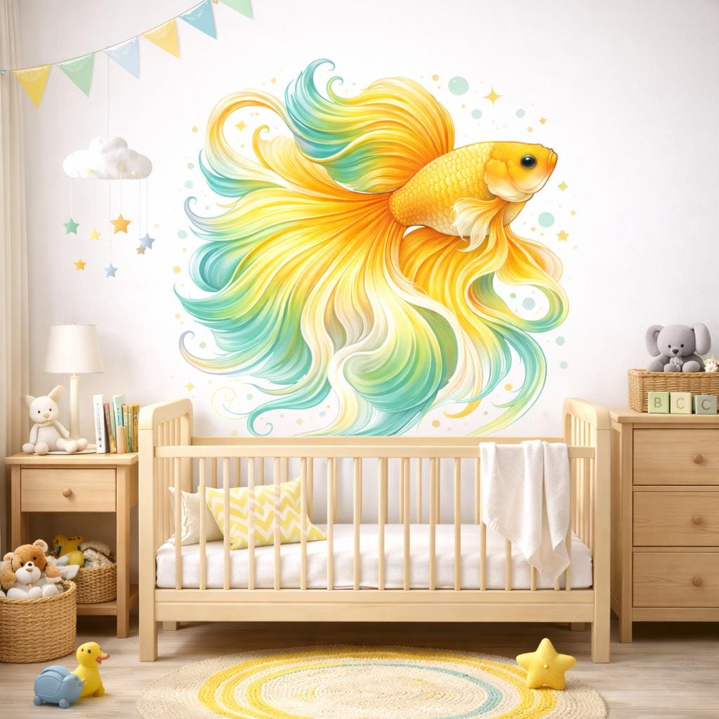 Additional product view of Colorful Betta Fish Decal.