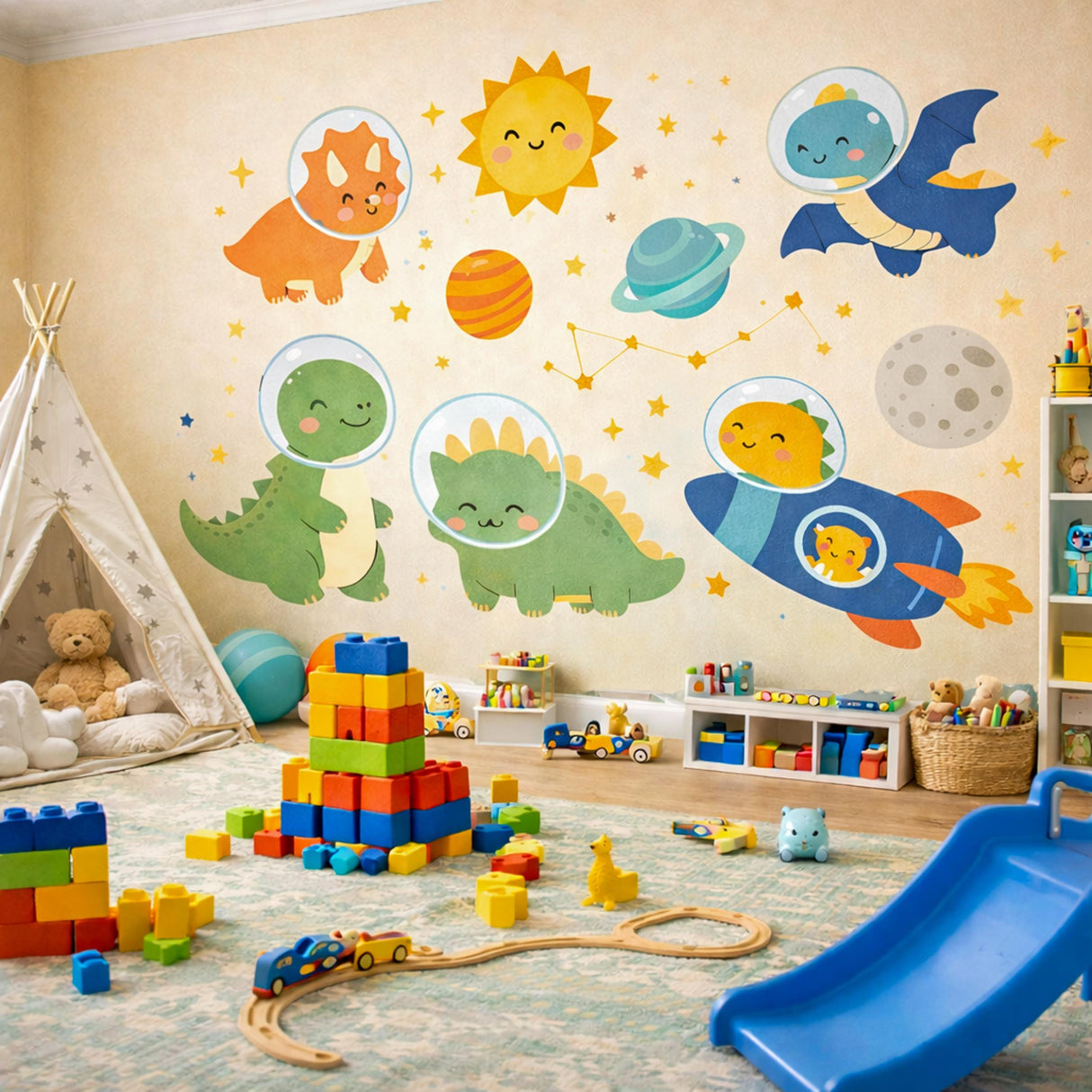 Product gallery view of Space Dinosaur Wall Decals.