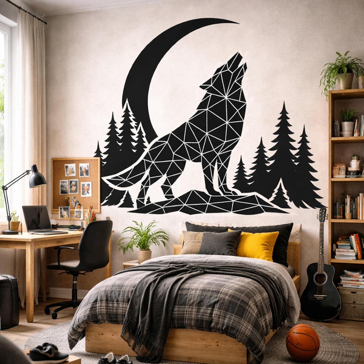 Additional product view of Geometric Wolf Wall Decal.