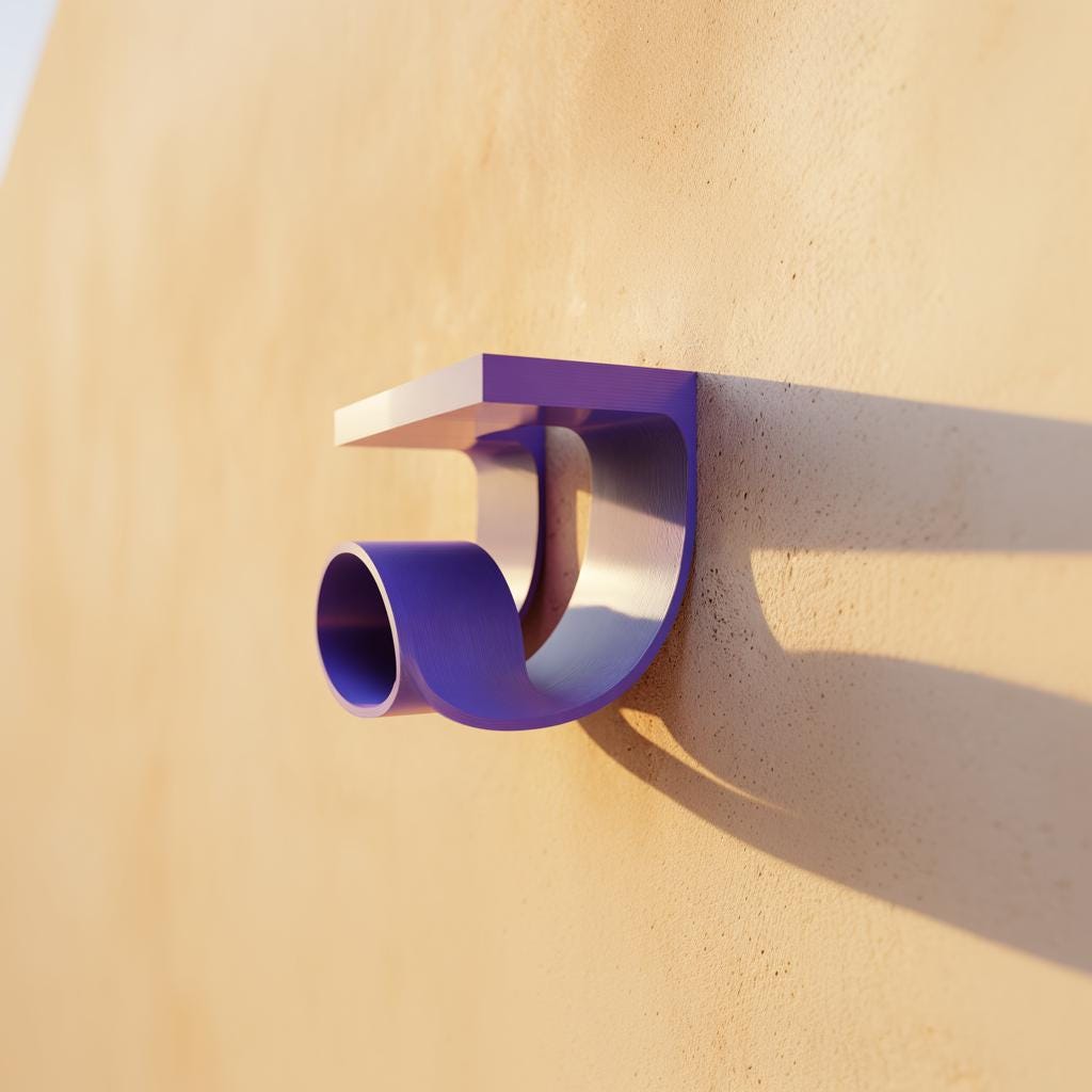 Alternate product view of 3D Printed Modern Loop Wall Shelf.