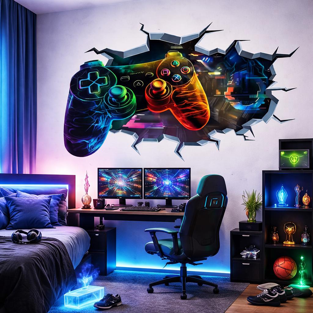 Additional product view of 3D Gamer Wall Decal.