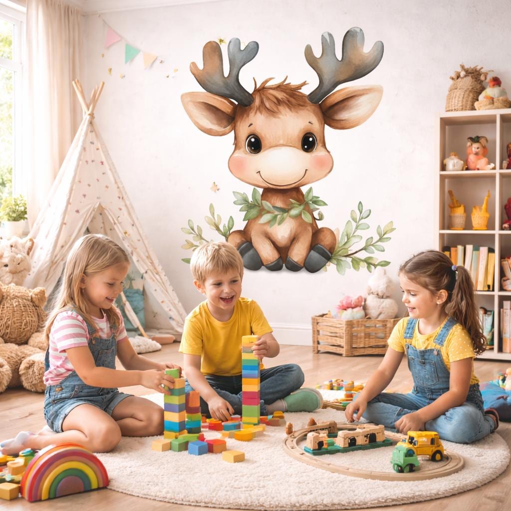 Additional product detail of Baby Reindeer Wall Decal.