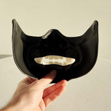 Product presentation view of 3D Printed Two-Color Oni Half Face Mask.