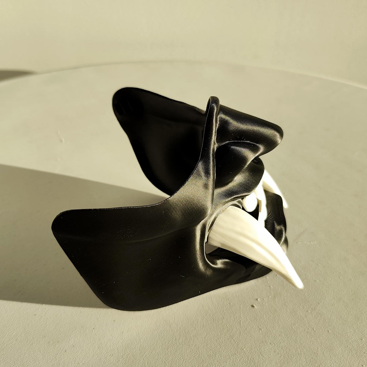 Product detail view of 3D Printed Two-Color Oni Half Face Mask.