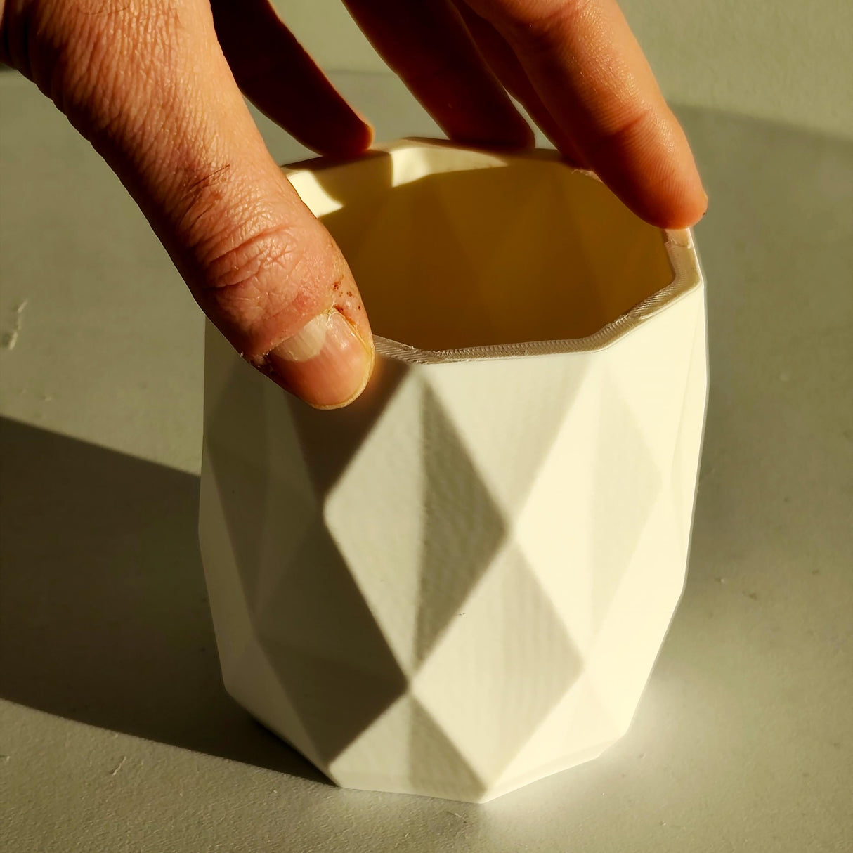 Product gallery view of 3D Printed Faceted Brush and Pen Holder.