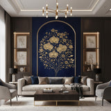 Product detail view of Gold Orchid Wall Decal.