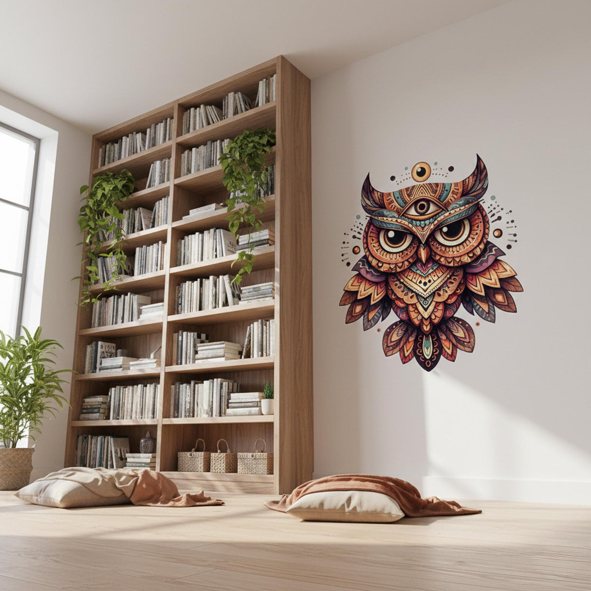 Product detail view of Mystical Owl Wall Decal.