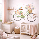 Product gallery view of Floral Bicycle Wall Decal.