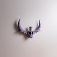3D printed horned fantasy figure wall shelf with integrated gothic ledge