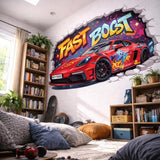 Additional product view of 3D Race Car Wall Decal.