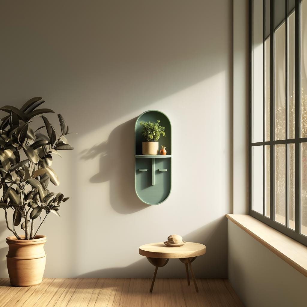 Alternate product view of 3D Printed Arched Niche Wall Shelf.