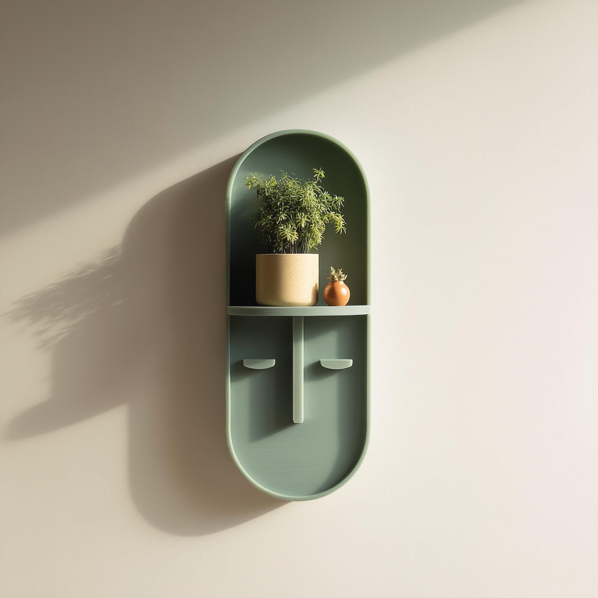 3D printed arched niche wall shelf with minimalist display alcove