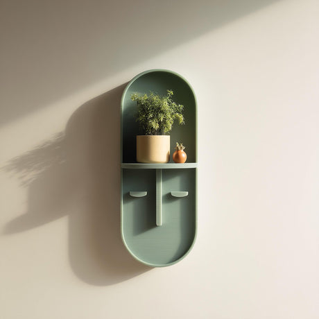 3D printed arched niche wall shelf with minimalist display alcove