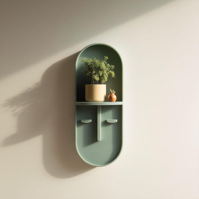 3D printed arched niche wall shelf with minimalist display alcove