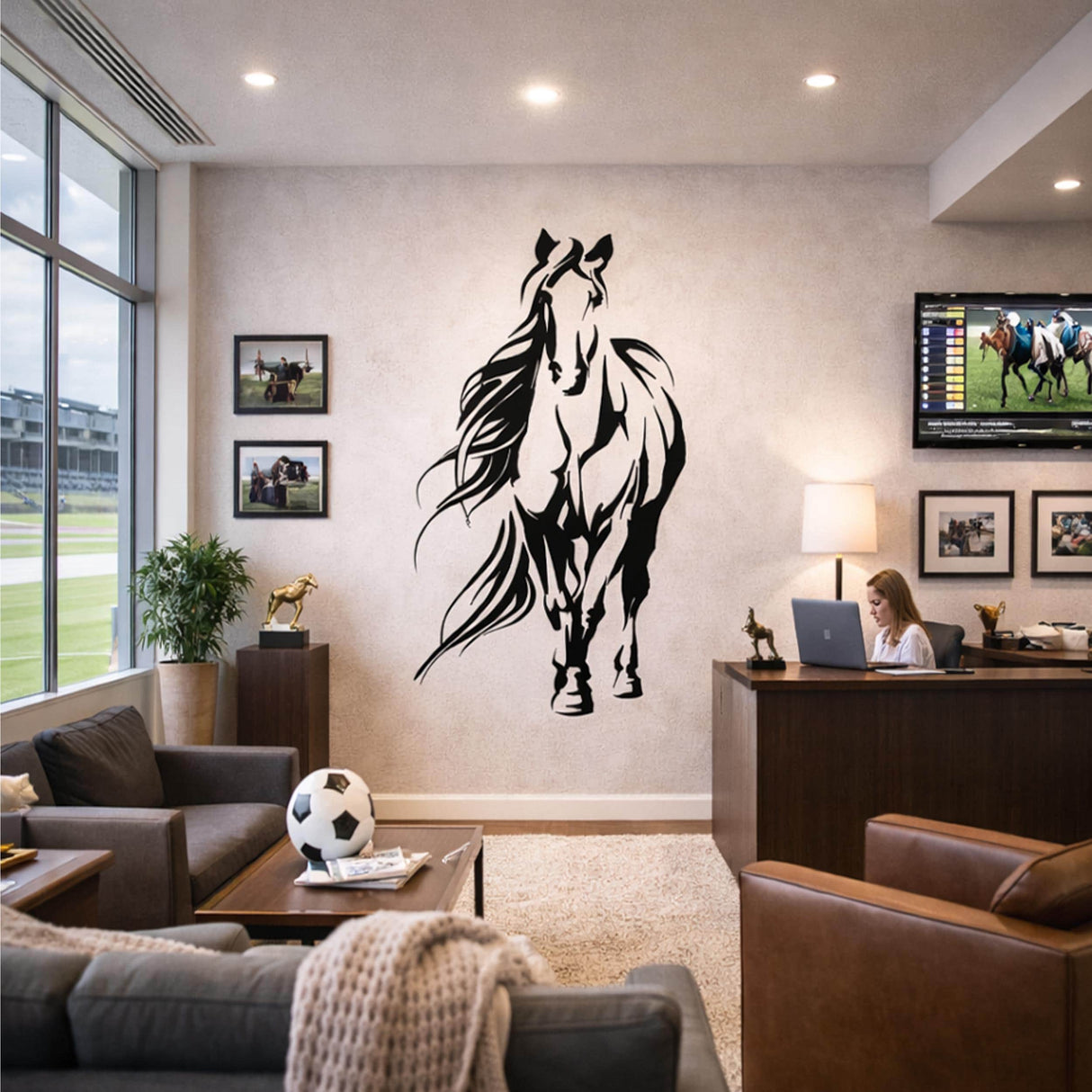 Alternate product presentation of Minimalist Horse Decal.