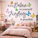 The motivational quote "If you Believe in yourself Anything is possible" written in black ink on a white background.