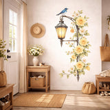 Floral Street Lamp Decal shown in a room setting.