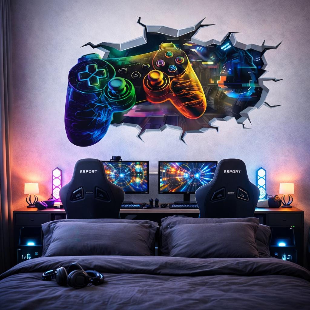 Additional product detail of 3D Gamer Wall Decal.