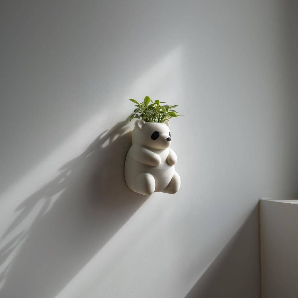 Alternate product view of 3D Printed Panda Wall Planter.