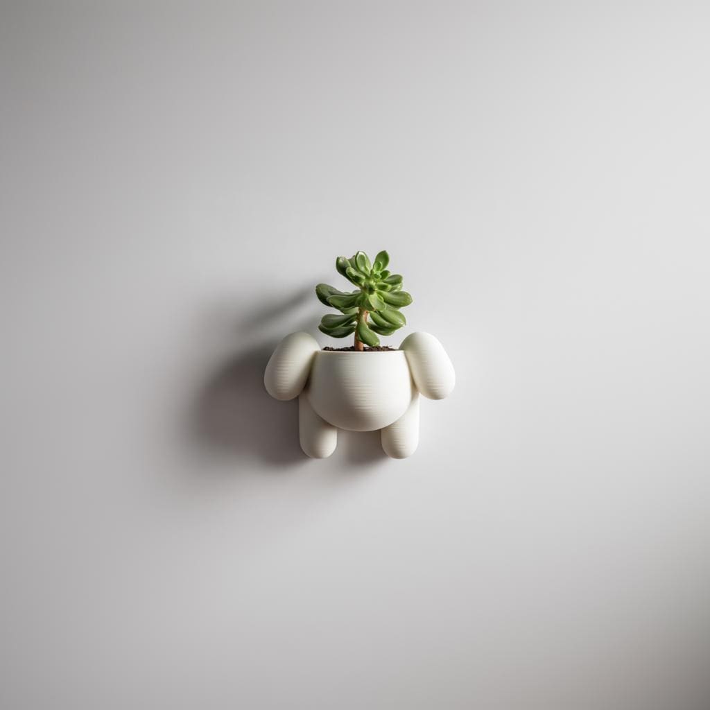 Alternate product view of 3D Printed Puppy Wall Planter.