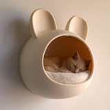 3D printed bunny wall cat cave with rounded enclosure and long ears