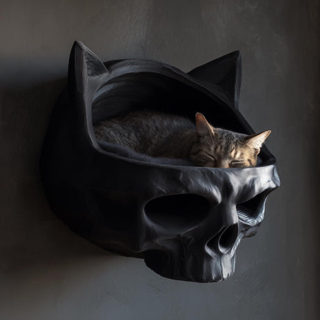 3D Printed Skull Wall Cat Bed shown in the product image.