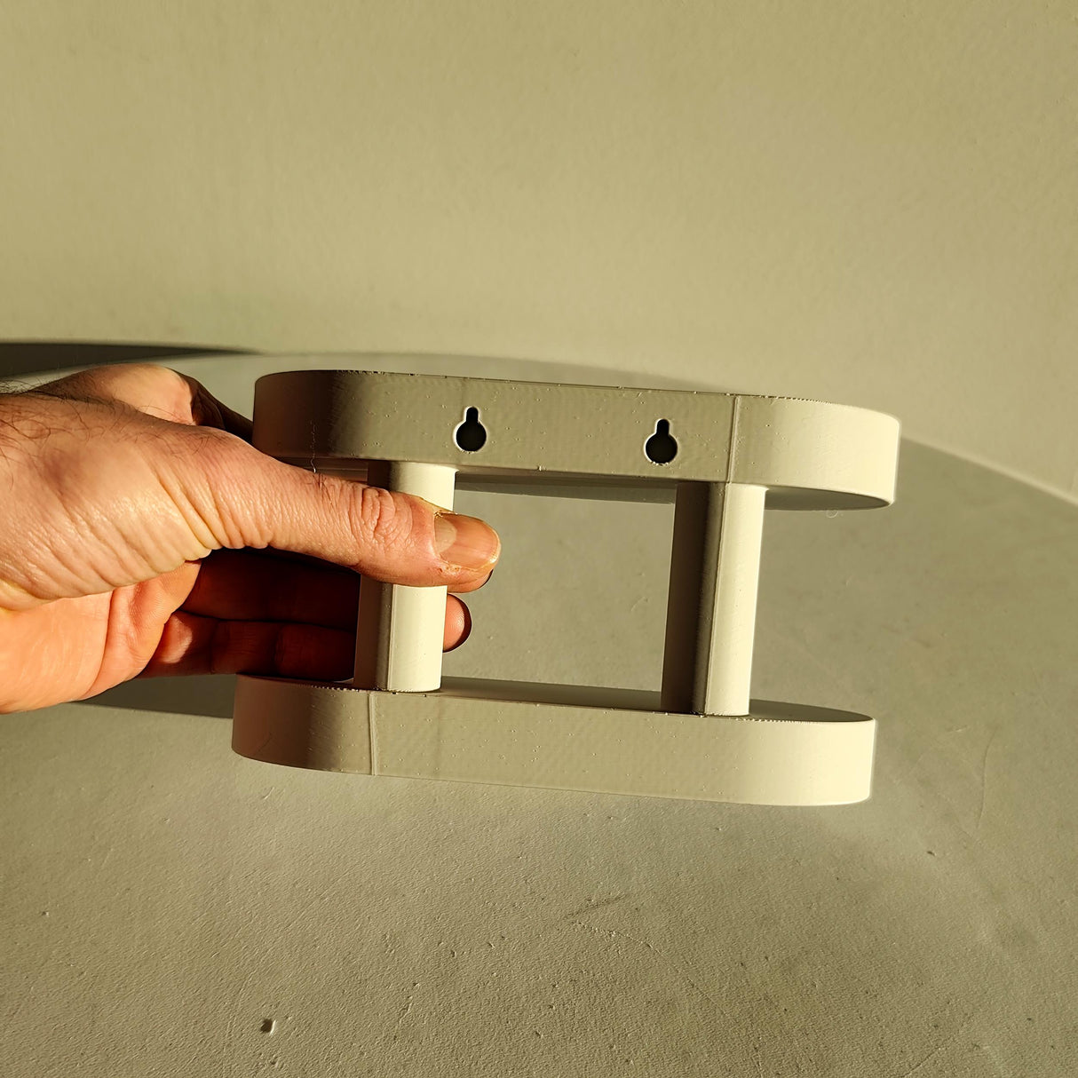 Alternate product presentation of 3D Printed Minimal Double Wall Shelf.