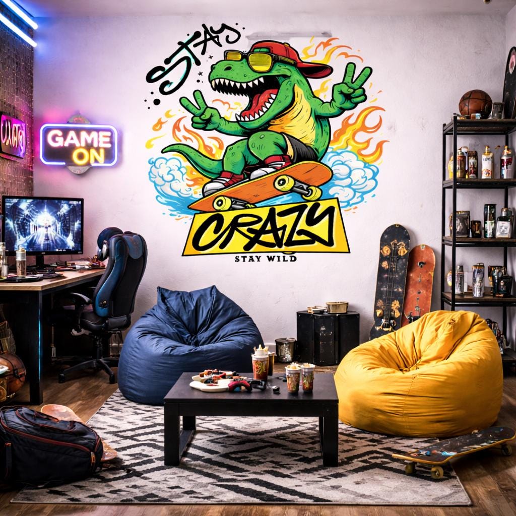 Alternate gallery view of Skateboarding T-Rex Decal.