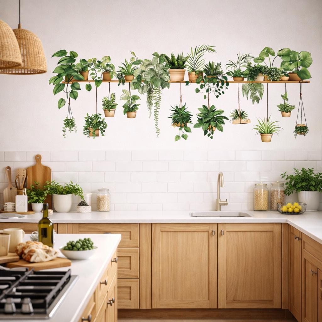 Additional product view of Indoor Plant Shelf Wall Decal.