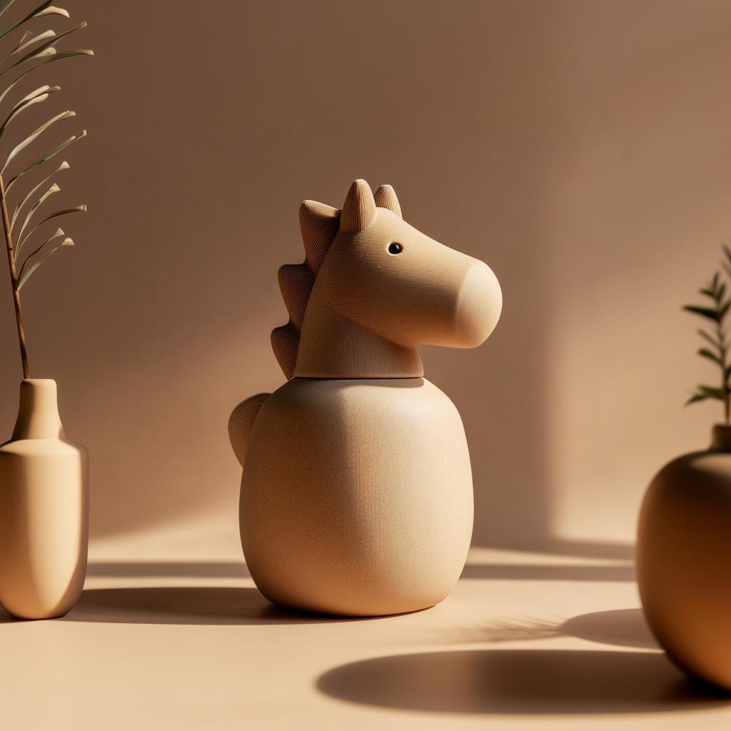Product gallery view of 3D Printed Horse Memorial Urn.
