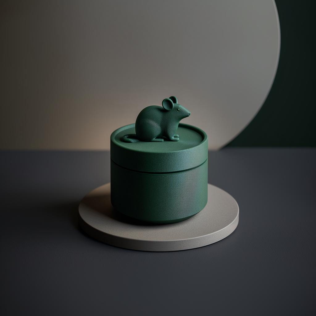 Alternate product view of Mouse Pet Memorial Urn.