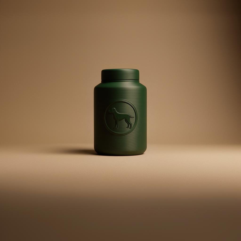 Alternate product view of 3D Printed Dog Emblem Memorial Urn.