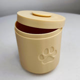Product presentation view of Cylindrical Pet Memorial Urn.