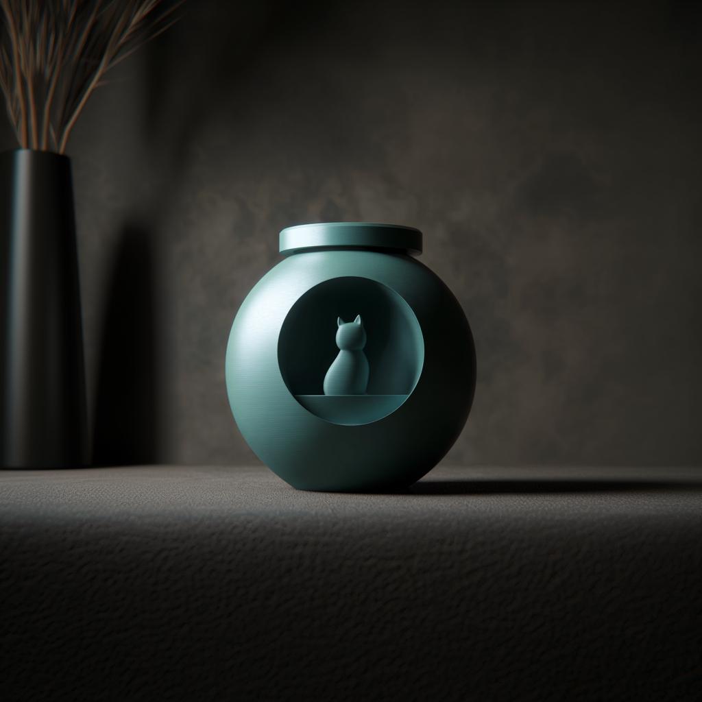 Alternate product view of 3D Printed Orb Cat Memorial Urn.