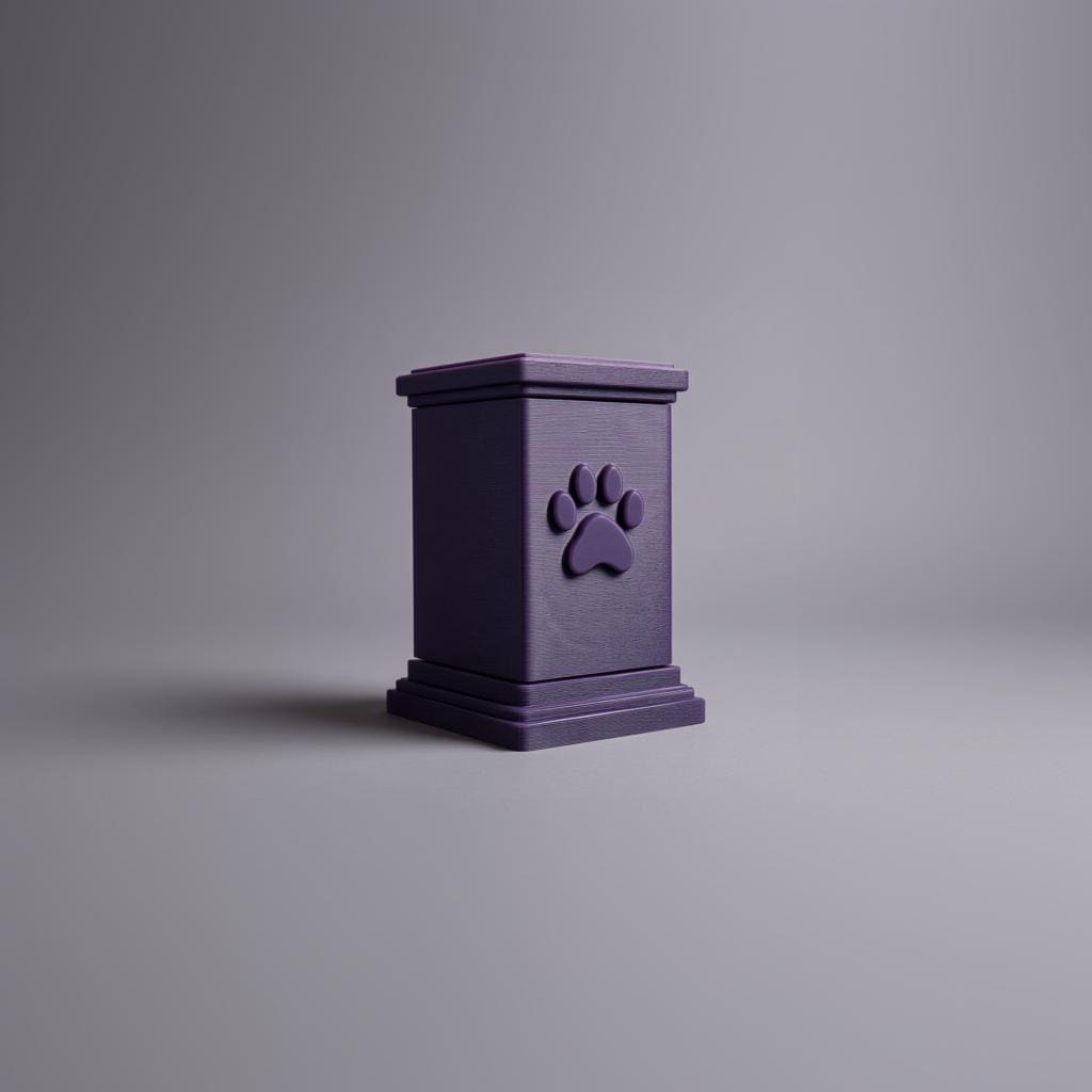 Alternate product view of 3D Printed Paw Print Box Memorial Urn.