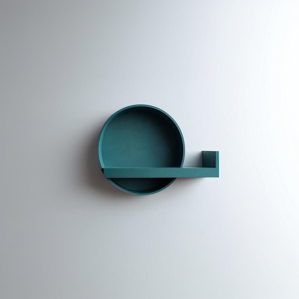 Alternate product view of 3D Printed Round Wall Shelf with Side Stopper.