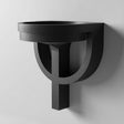 3D printed bowl wall shelf with shallow catchall tray and geometric hoop bracket