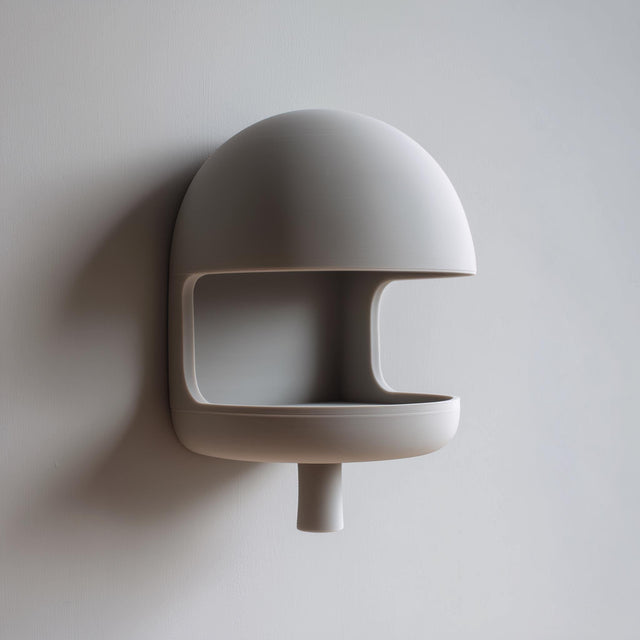 Alternate product view of 3D Printed Split-Niche Mushroom Wall Shelf.