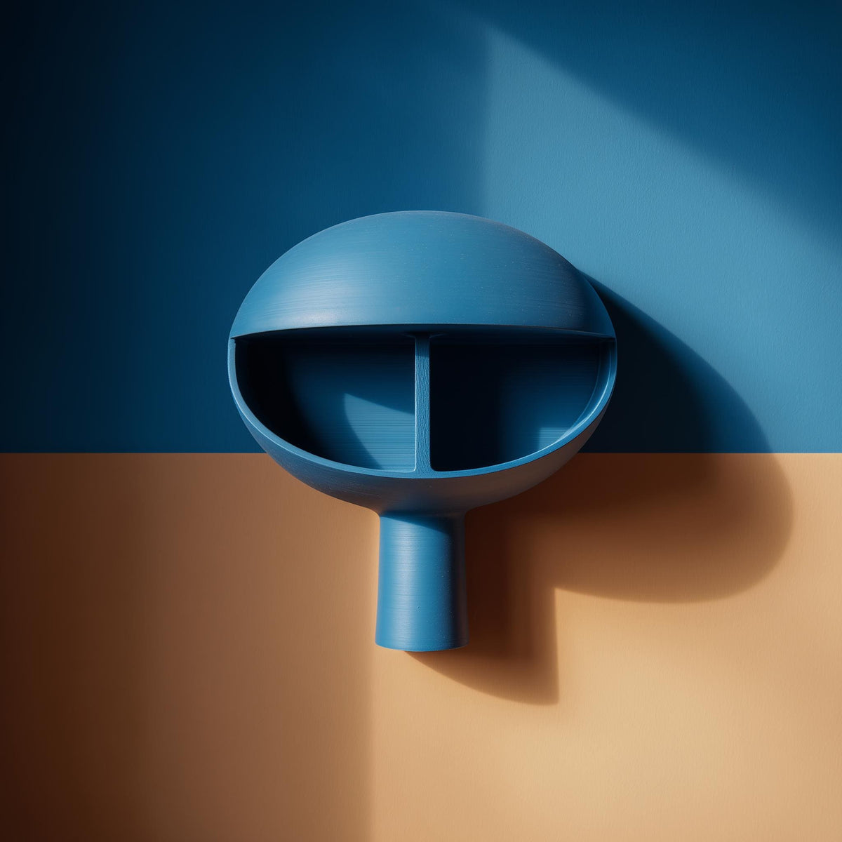 3D printed dome niche wall shelf with two interior display compartments