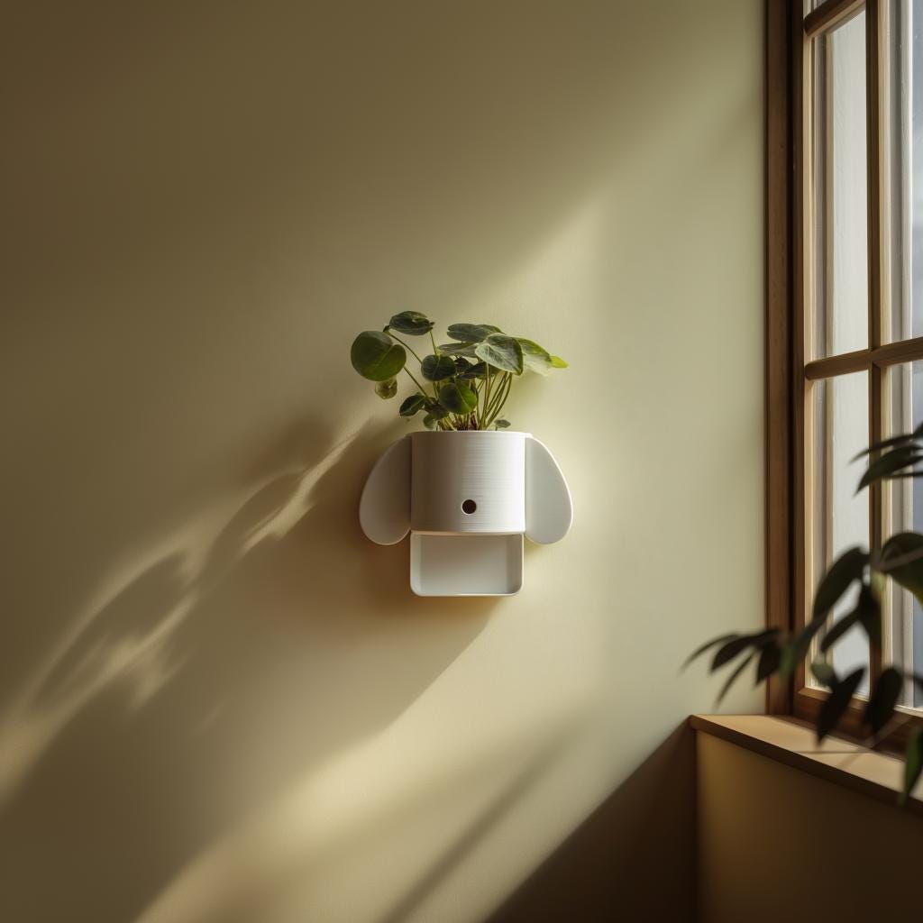 Alternate product view of 3D Printed Dog Wall Planter Shelf.