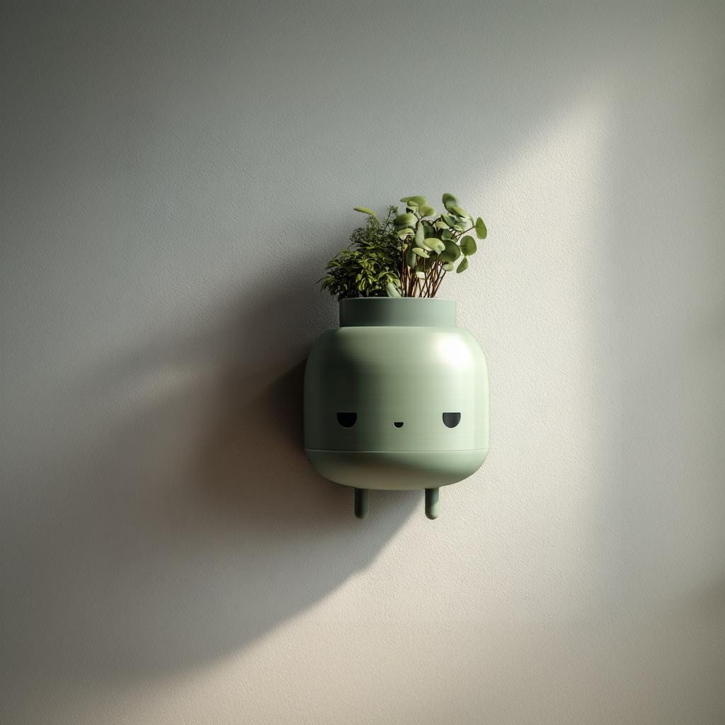 Product gallery view of 3D Printed Character Wall Planter.