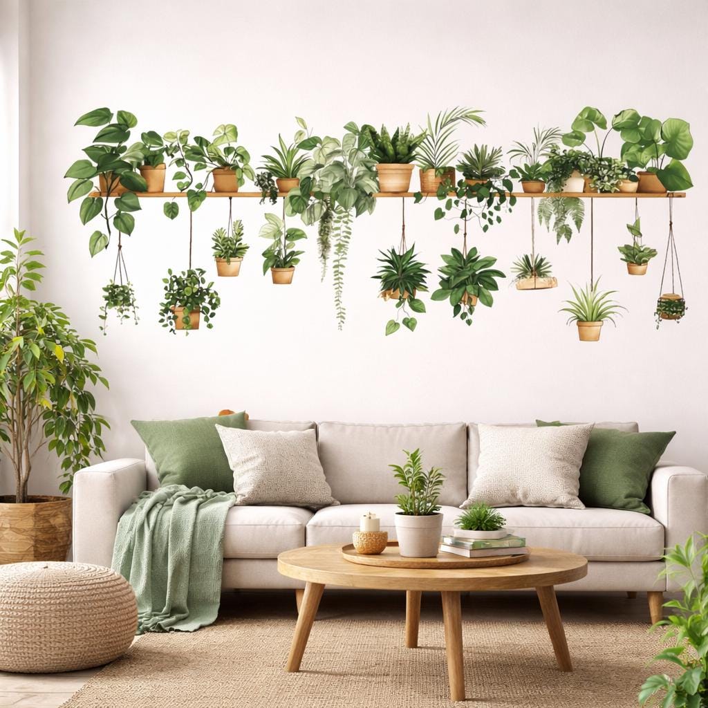 Alternate gallery view of Indoor Plant Shelf Wall Decal.