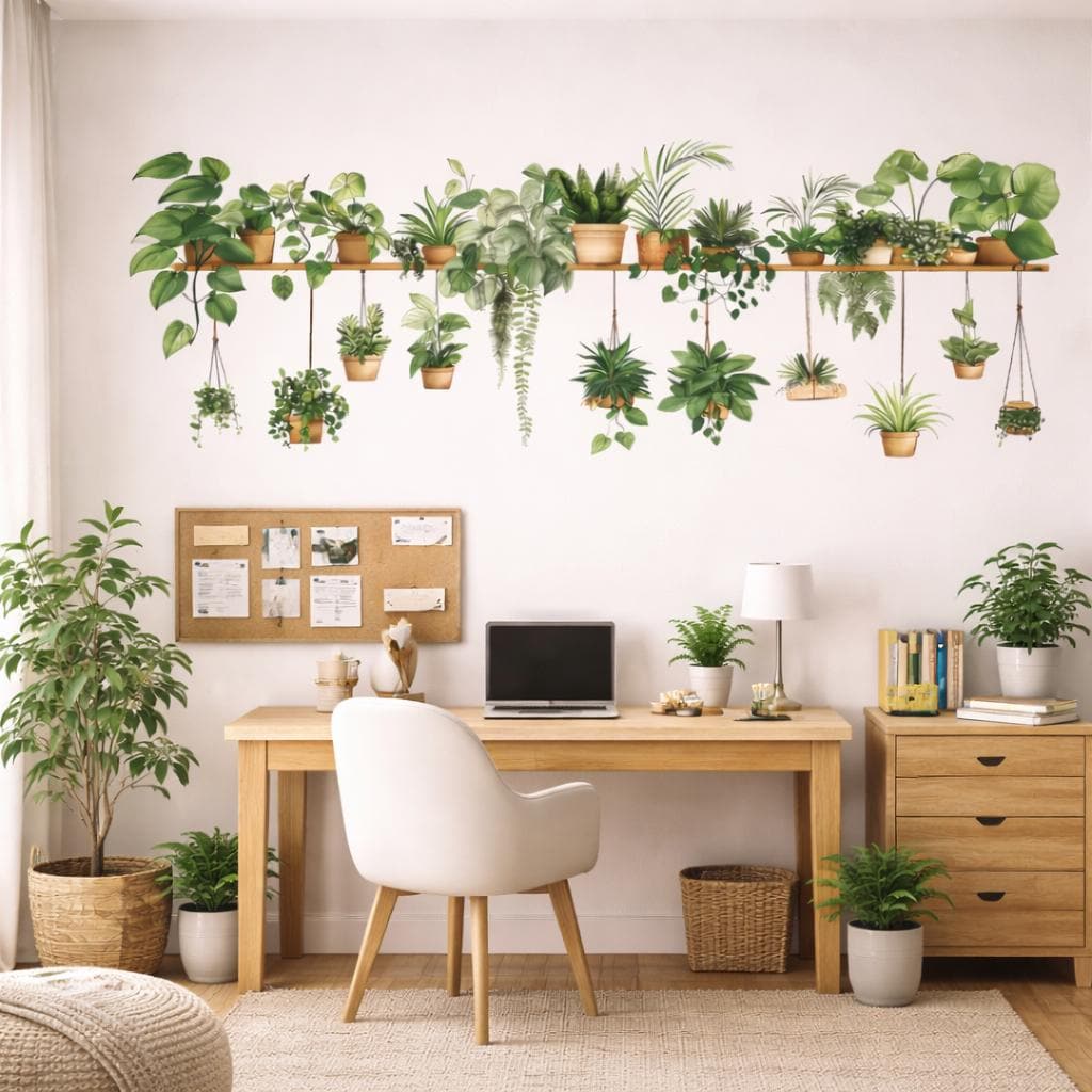 Additional product detail of Indoor Plant Shelf Wall Decal.
