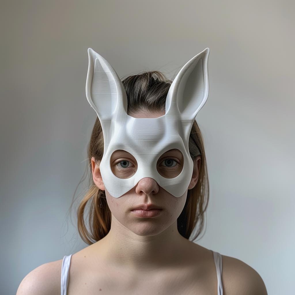 Alternate gallery view of 3D Printed Bunny Costume Mask.