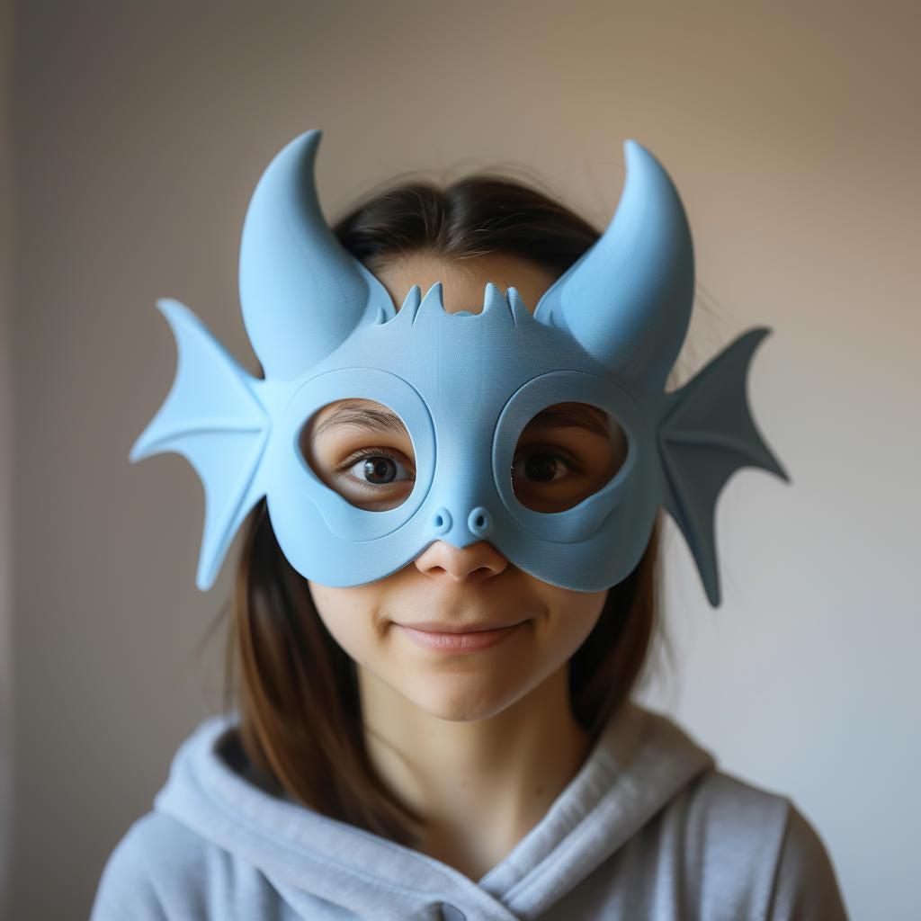 Product detail view of 3D Printed Horned Dragon Costume Mask.