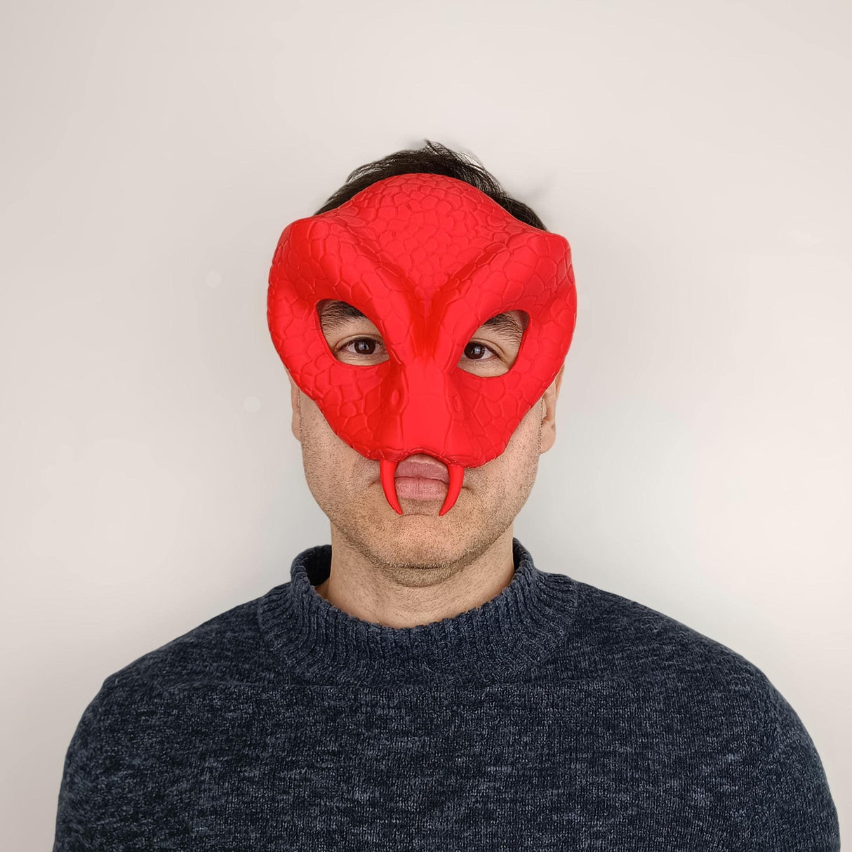 Product gallery view of 3D Printed Snake Demon Mask.