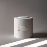Product gallery view of 3D Printed Fish Emblem Memorial Urn.